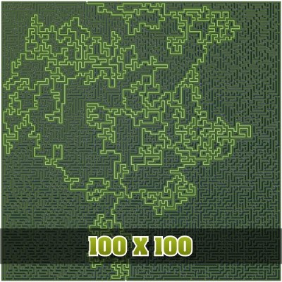 100x100 rectangular maze 3d 3ds