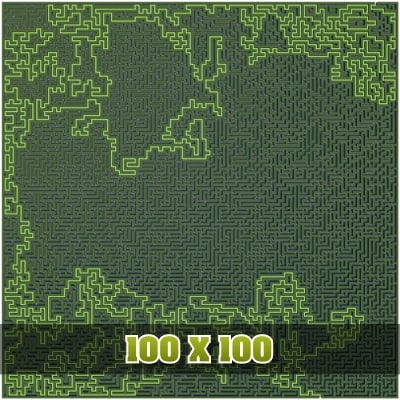 100x100 rectangular maze 3d 3ds