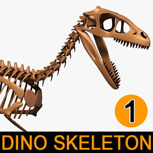 dino skeleton dromaeosaurus separate 3d max