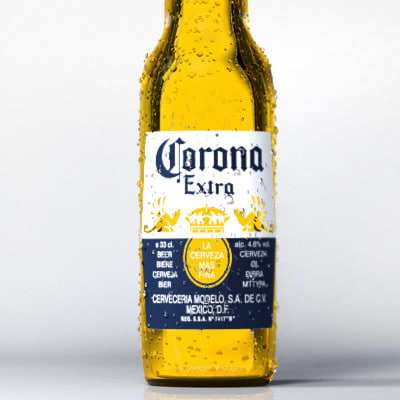 corona beer bottle 3d obj
