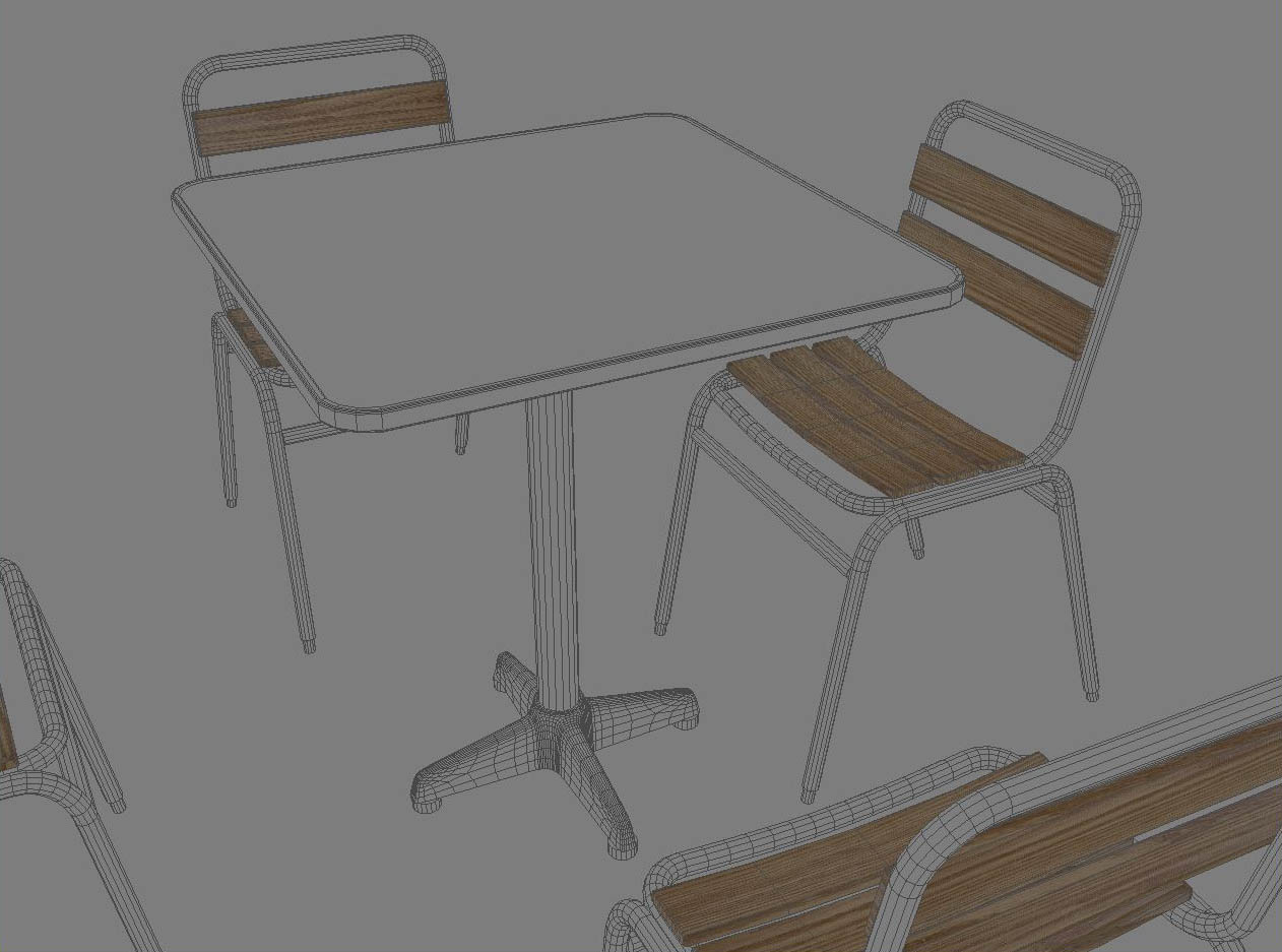 3d model outdoor table chair set