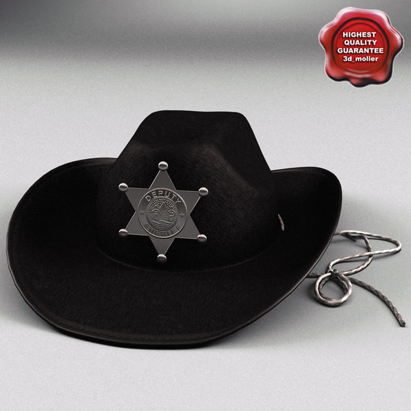 black sheriff hat 3d model