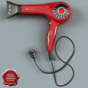 3d model ionic hair dryer