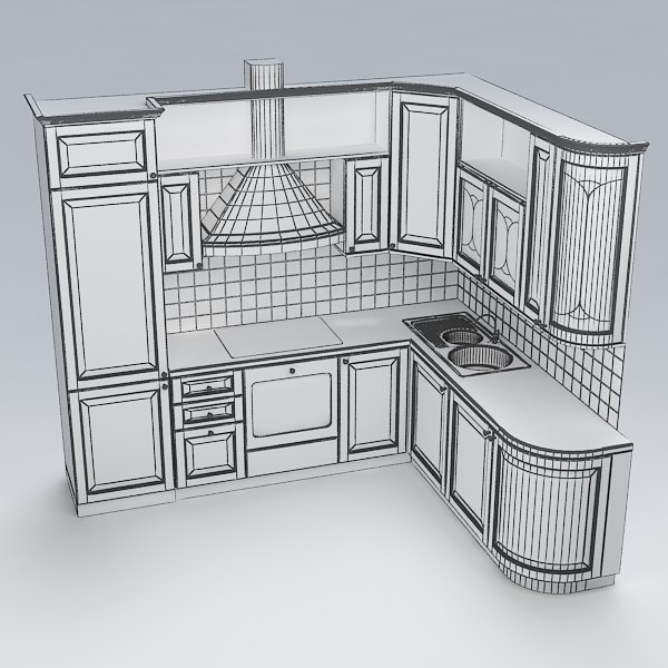kitchen 3d dxf