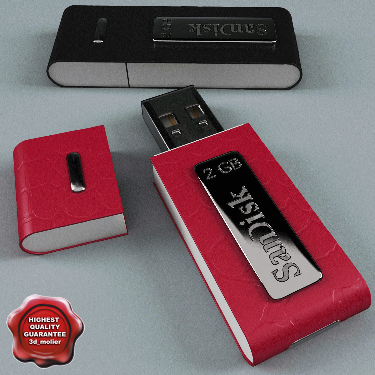 3d model usb flash drive sandisk