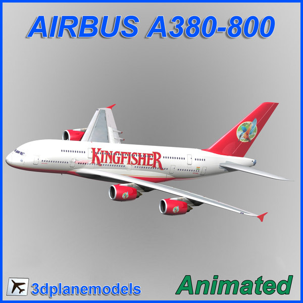 エアバスa380 800キングフィッシャー航空会社3dモデル Turbosquid