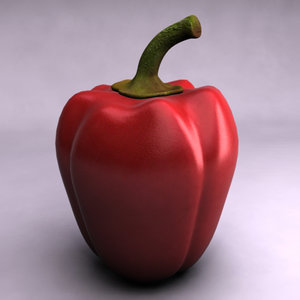 pepper red vegetable 3d max