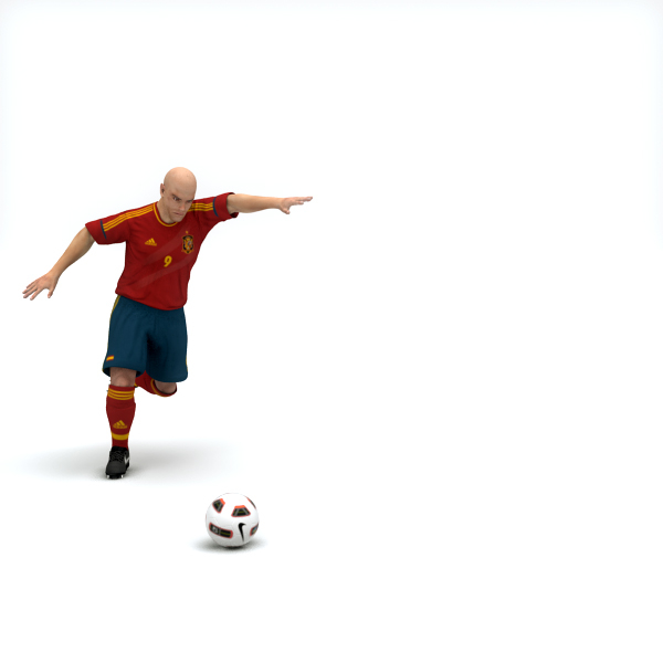 rigged football player 3d model
