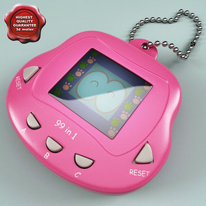 pink tamagotchi 3d model