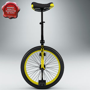 3ds yellow unicycle