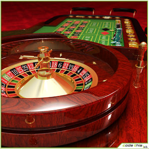 casino roulette wheel table 3d model
