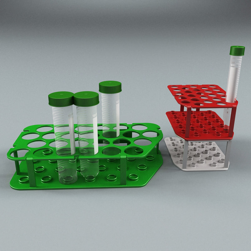 plastic vials racks 3d model