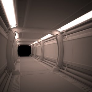 3d spaceship corridor model