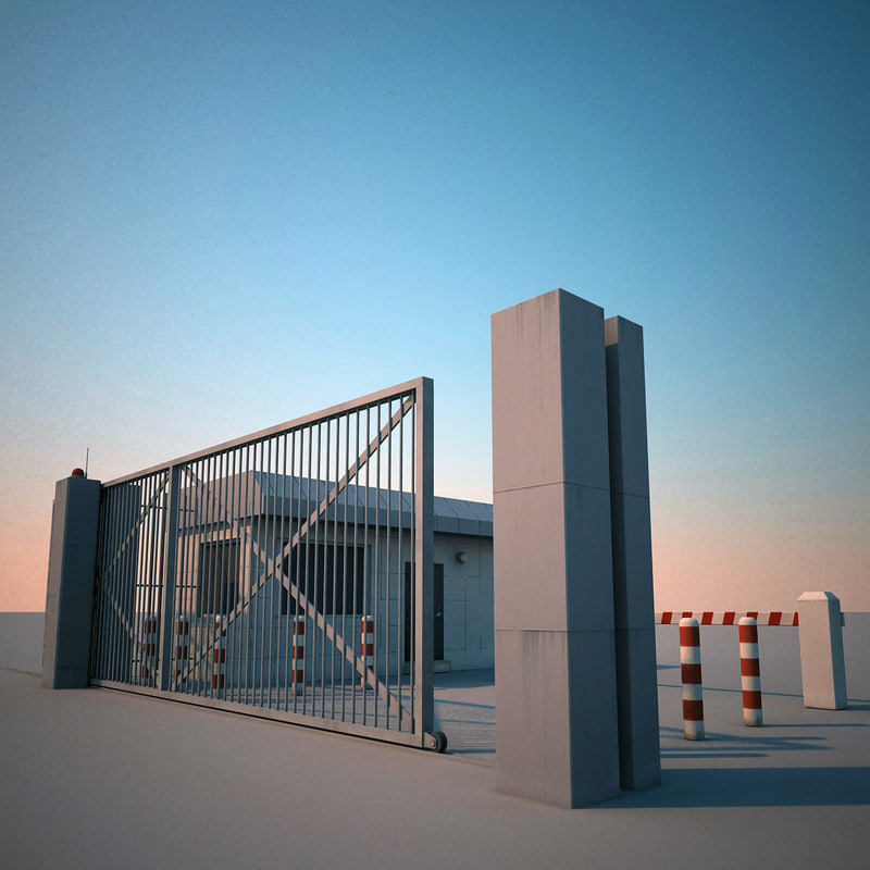 guard building gate obj