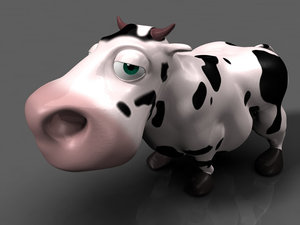 3d cartoon cow