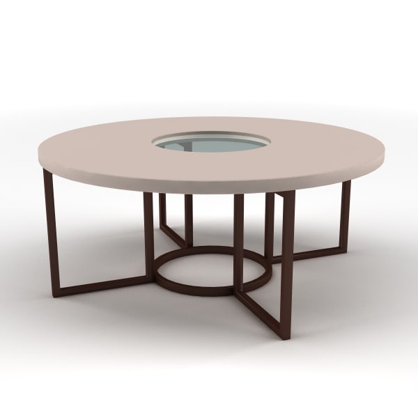Lwo Table Glass Centre, Low Round Table