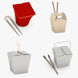 3d asian foodboxes model