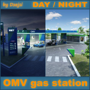 omv gas station day 3d model