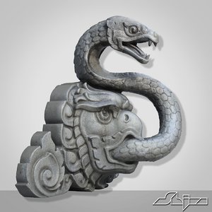 3d model thailand snake fontain sculpture