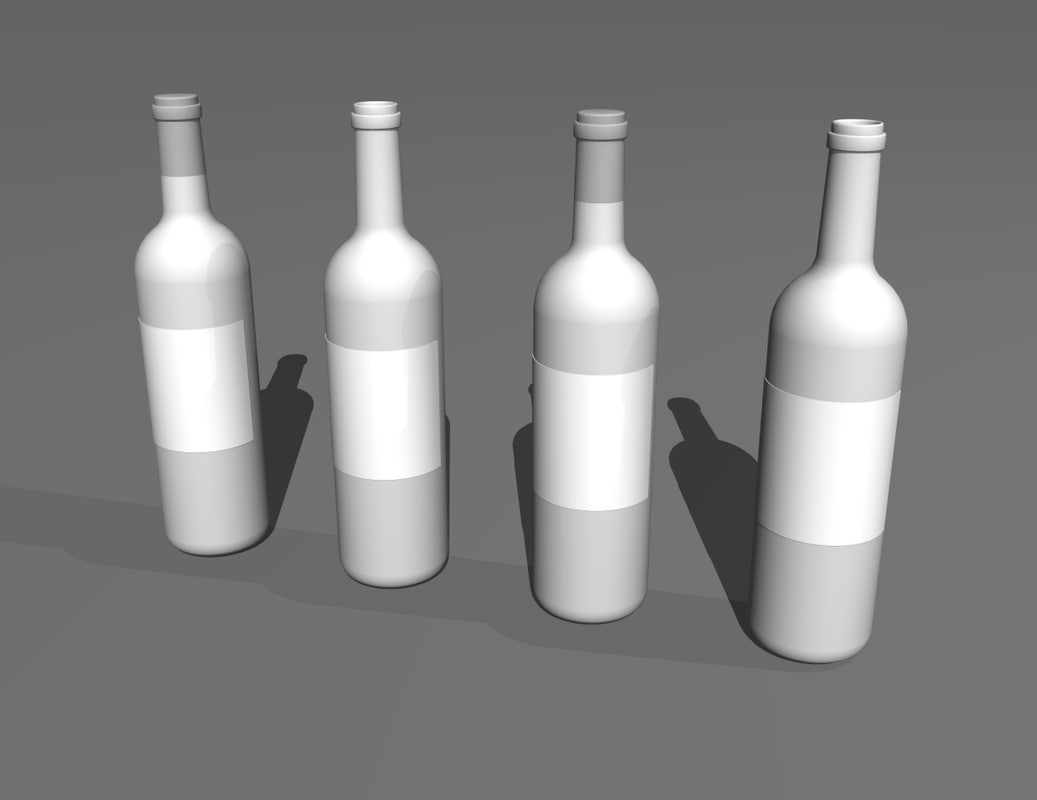 3ds red wine bottles