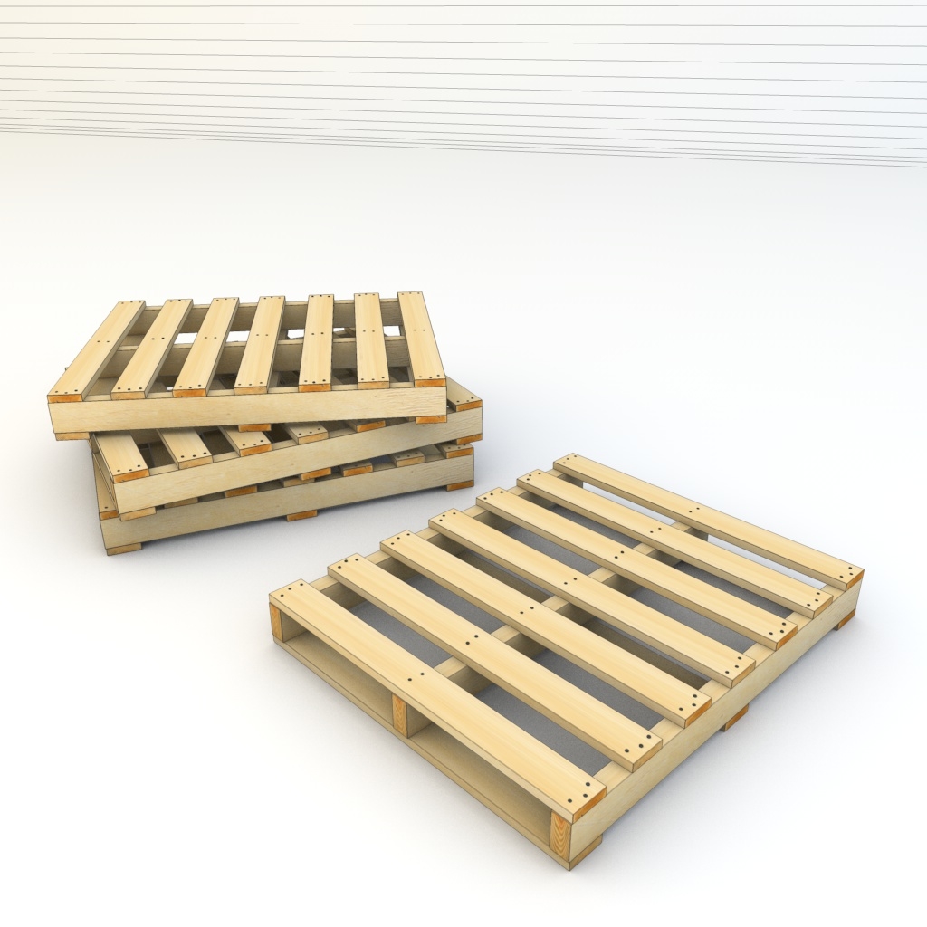 shipping palettes boxes obj