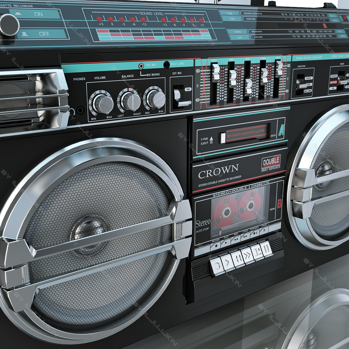 boombox crown sz-5100sl 3d max