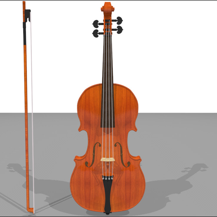 violin wood finish 3d c4d
