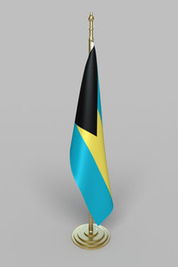 bahamas flag 3d model
