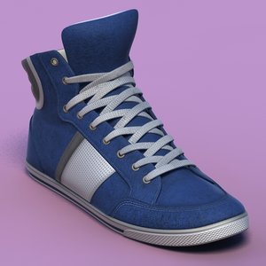 3d sports shoes 06 blue model