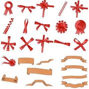banners ribbons 3d model