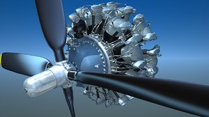 r 2800 engine wwii aircraft 3d lwo