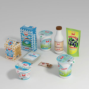 dairy products 3d model