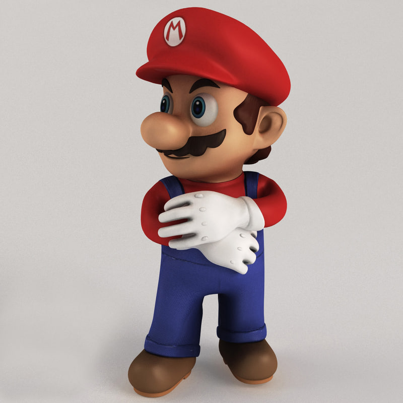 super mario rigged 3d model