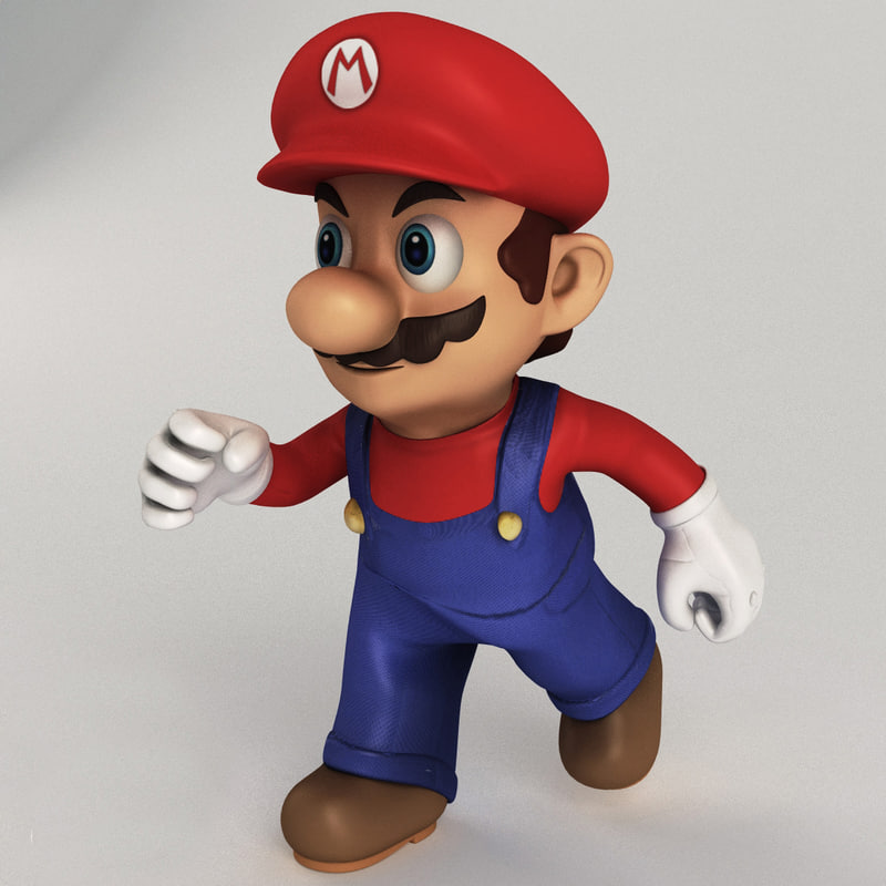 super mario rigged 3d model