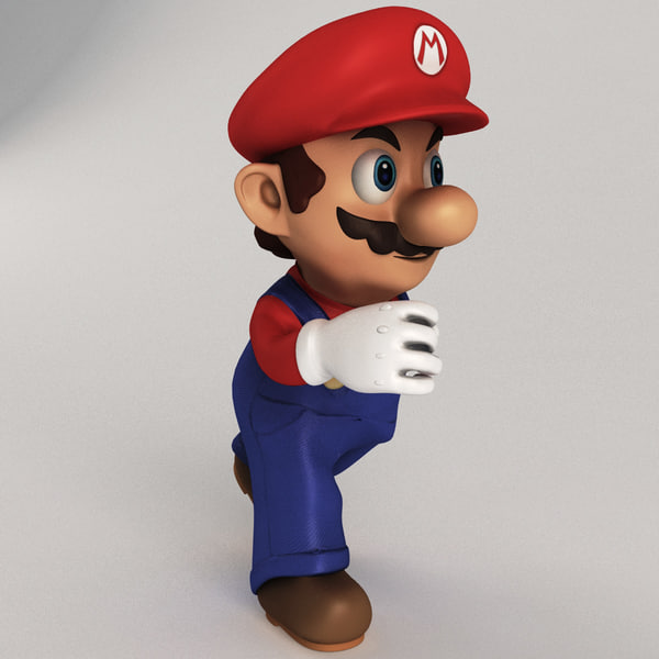 super mario rigged 3d model