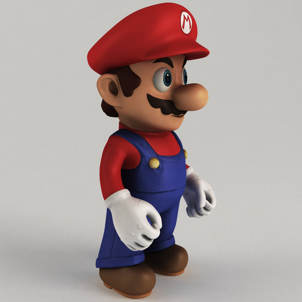 super mario rigged 3d model