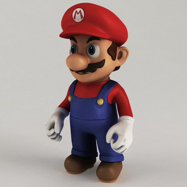 super mario rigged 3d model