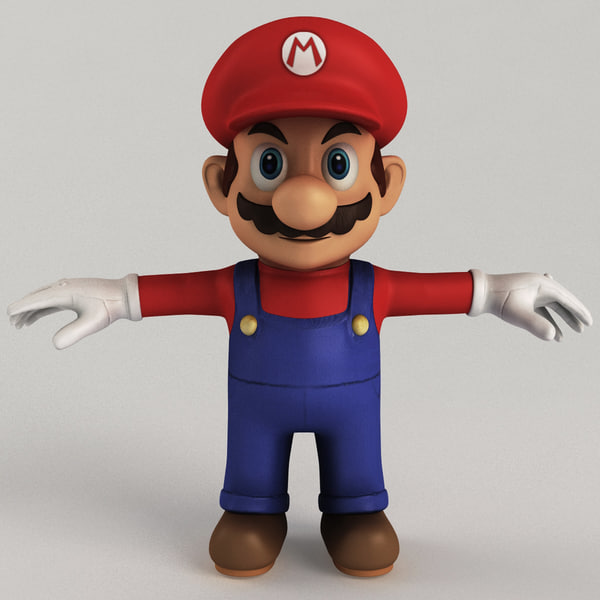 super mario rigged 3d model