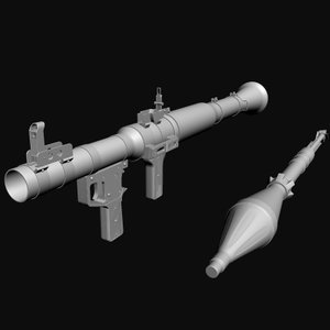 3d model rpg-7 launcher rocket