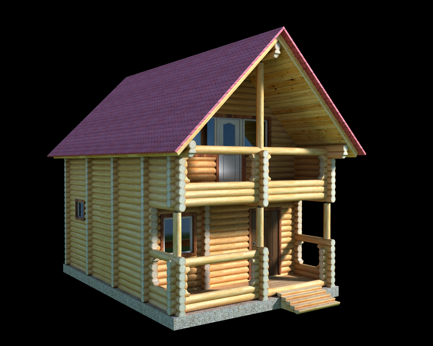 Obj Log Wooden House