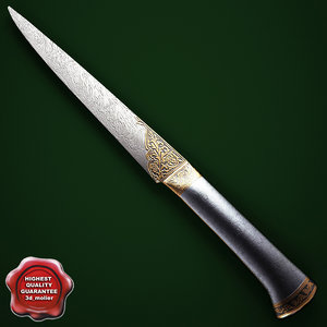 3d persian kard dagger model