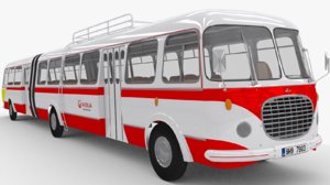 historical articulated bus 3d model