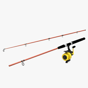 3d saltwater fishing rod reel model