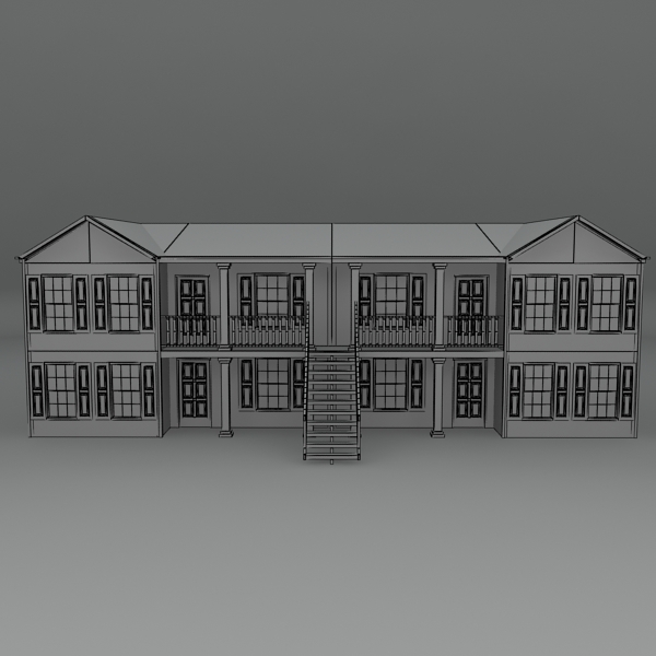 free apartment building house 3d model