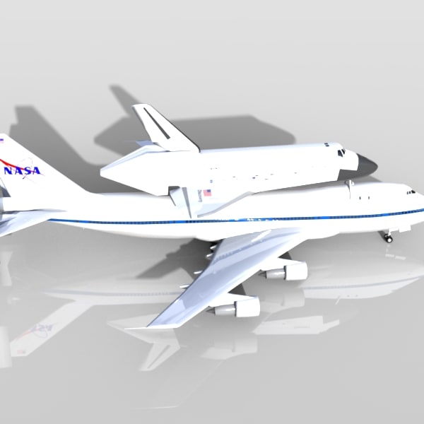 3d shuttle carrier aircraft boeing 747 model