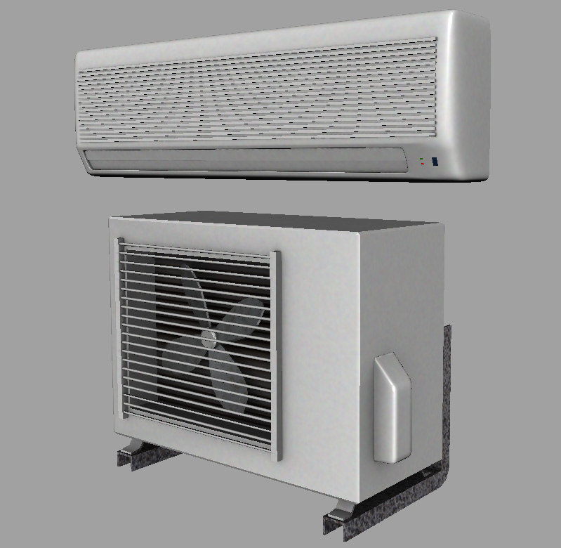 air conditioner set 3d obj