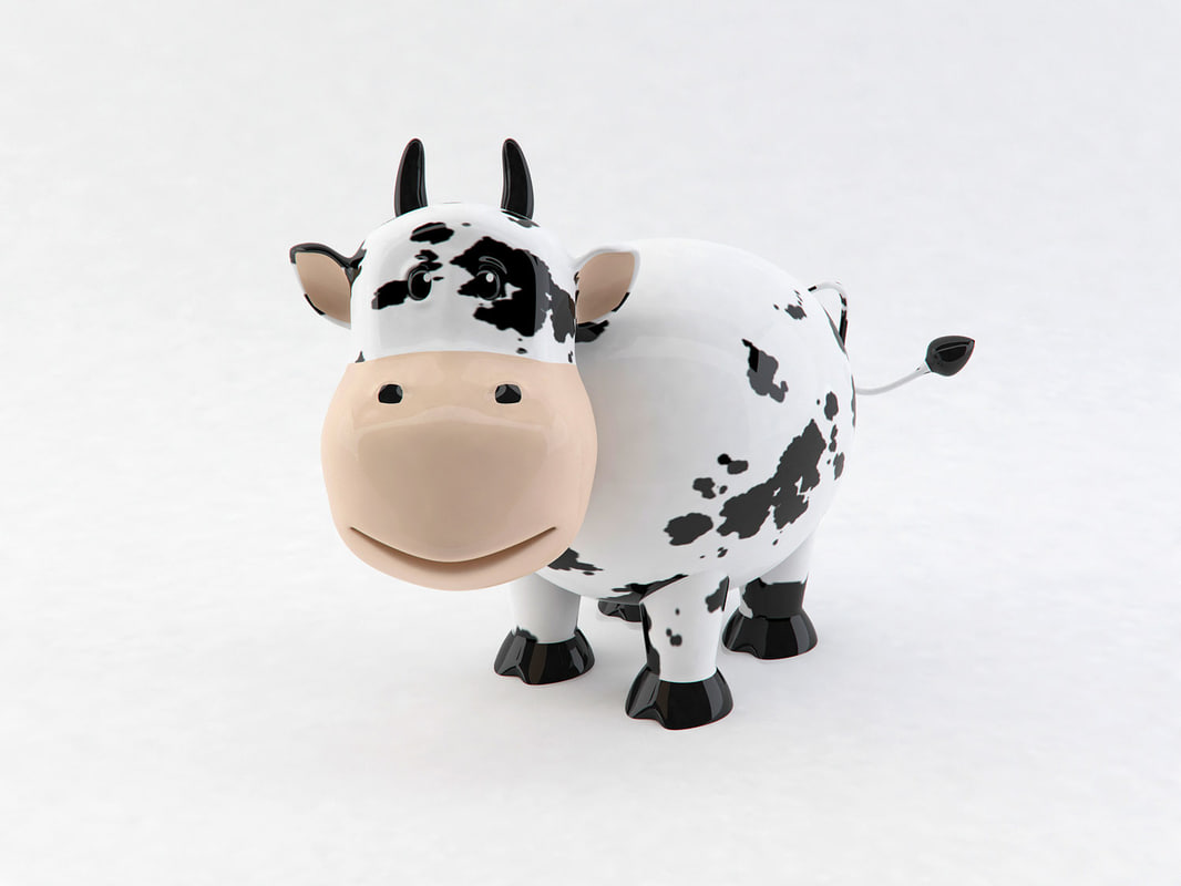 cute porcelain cow 3d model