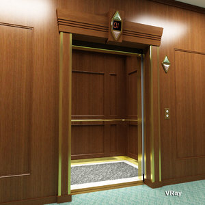 passenger elevator wood paneling max