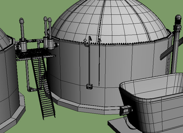 Compressed Bio Gas Model Model 3d biogas plant