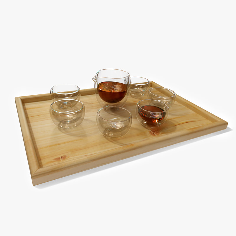 c4d contemporary glass tea set